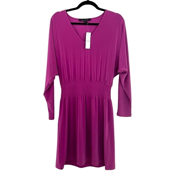 NWT WHITE HOUSE BLACK MARKET Long Sleeve Sheath Pink Dress Sz S - Picture 1 of 5